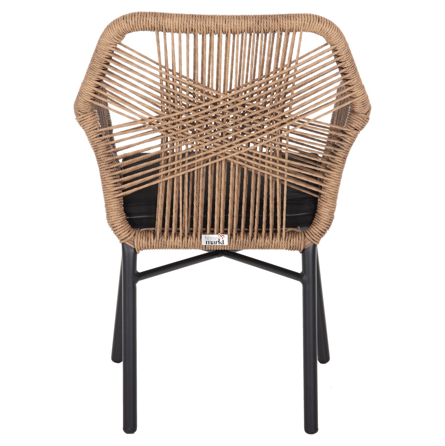 ΠΟΛΥΘΡΟΝΑ TOPIN HM6048.02 ΑΛΟΥΜΙΝΙΟ ΜΑΥΡΟ-P.E. RATTAN ΜΠΕΖ-ΜΑΞΙΛΑΡΙ ΜΑΥΡΟ 57x65x84Υ εκ - Pakobazaar