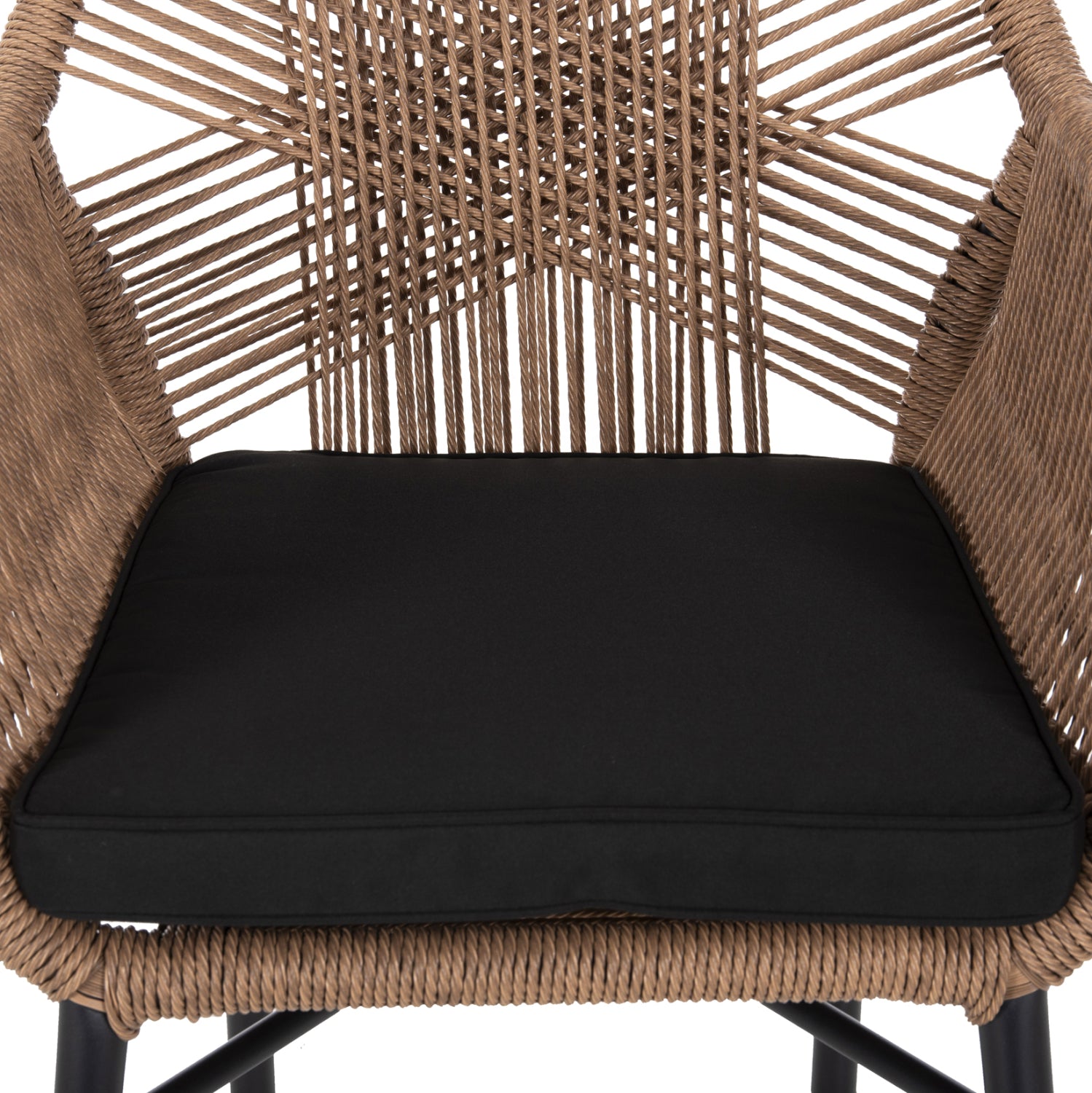 ΠΟΛΥΘΡΟΝΑ TOPIN HM6048.02 ΑΛΟΥΜΙΝΙΟ ΜΑΥΡΟ-P.E. RATTAN ΜΠΕΖ-ΜΑΞΙΛΑΡΙ ΜΑΥΡΟ 57x65x84Υ εκ - Pakobazaar