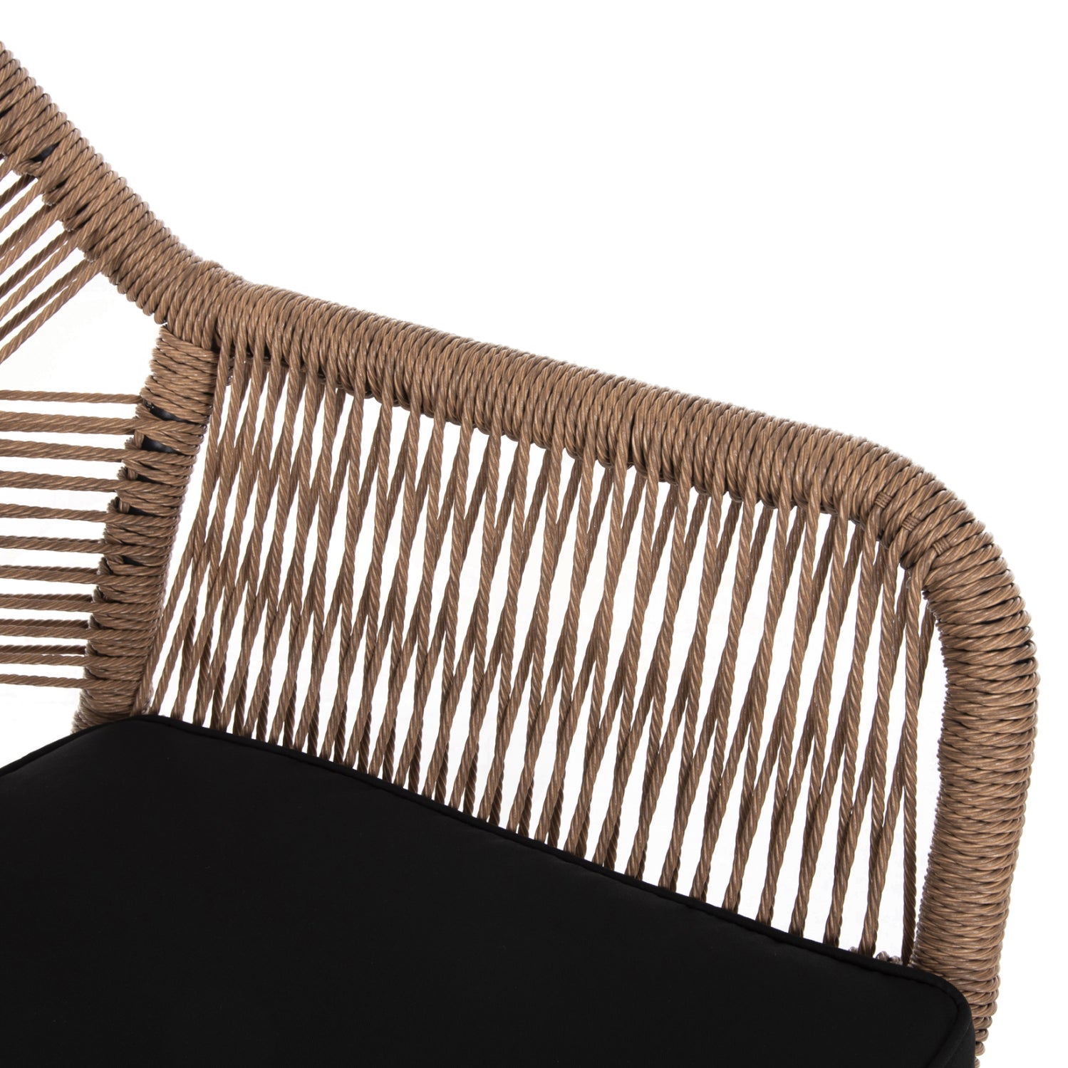 ΠΟΛΥΘΡΟΝΑ TOPIN HM6048.02 ΑΛΟΥΜΙΝΙΟ ΜΑΥΡΟ-P.E. RATTAN ΜΠΕΖ-ΜΑΞΙΛΑΡΙ ΜΑΥΡΟ 57x65x84Υ εκ - Pakobazaar