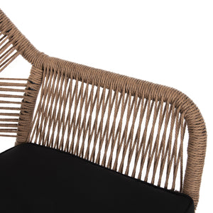 ΠΟΛΥΘΡΟΝΑ TOPIN HM6048.02 ΑΛΟΥΜΙΝΙΟ ΜΑΥΡΟ-P.E. RATTAN ΜΠΕΖ-ΜΑΞΙΛΑΡΙ ΜΑΥΡΟ 57x65x84Υ εκ - Pakobazaar