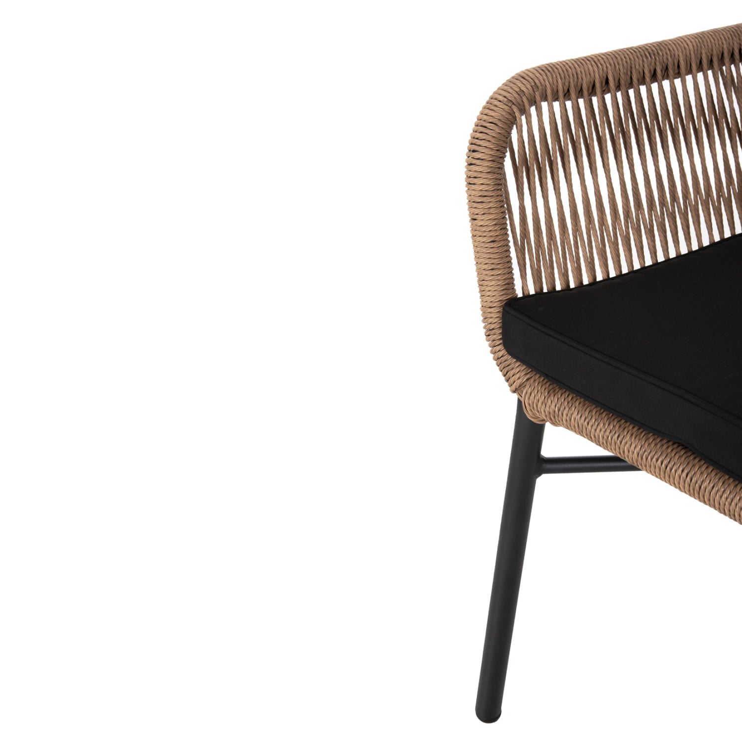 ΠΟΛΥΘΡΟΝΑ TOPIN HM6048.02 ΑΛΟΥΜΙΝΙΟ ΜΑΥΡΟ-P.E. RATTAN ΜΠΕΖ-ΜΑΞΙΛΑΡΙ ΜΑΥΡΟ 57x65x84Υ εκ - Pakobazaar