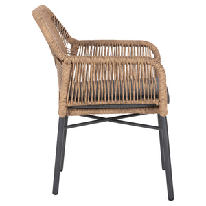 ΠΟΛΥΘΡΟΝΑ TOPIN HM6048.03 ΑΛΟΥΜΙΝΙΟ ΑΝΘΡΑΚΙ-P.E. RATTAN ΜΠΕΖ-ΜΑΞΙΛΑΡΙ ΑΝΘΡΑΚΙ - Pakobazaar