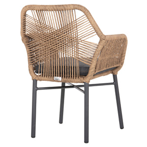 ΠΟΛΥΘΡΟΝΑ TOPIN HM6048.03 ΑΛΟΥΜΙΝΙΟ ΑΝΘΡΑΚΙ-P.E. RATTAN ΜΠΕΖ-ΜΑΞΙΛΑΡΙ ΑΝΘΡΑΚΙ - Pakobazaar
