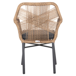 ΠΟΛΥΘΡΟΝΑ TOPIN HM6048.03 ΑΛΟΥΜΙΝΙΟ ΑΝΘΡΑΚΙ-P.E. RATTAN ΜΠΕΖ-ΜΑΞΙΛΑΡΙ ΑΝΘΡΑΚΙ - Pakobazaar