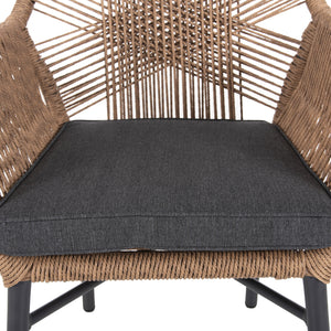 ΠΟΛΥΘΡΟΝΑ TOPIN HM6048.03 ΑΛΟΥΜΙΝΙΟ ΑΝΘΡΑΚΙ-P.E. RATTAN ΜΠΕΖ-ΜΑΞΙΛΑΡΙ ΑΝΘΡΑΚΙ - Pakobazaar