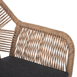 ΠΟΛΥΘΡΟΝΑ TOPIN HM6048.03 ΑΛΟΥΜΙΝΙΟ ΑΝΘΡΑΚΙ-P.E. RATTAN ΜΠΕΖ-ΜΑΞΙΛΑΡΙ ΑΝΘΡΑΚΙ - Pakobazaar