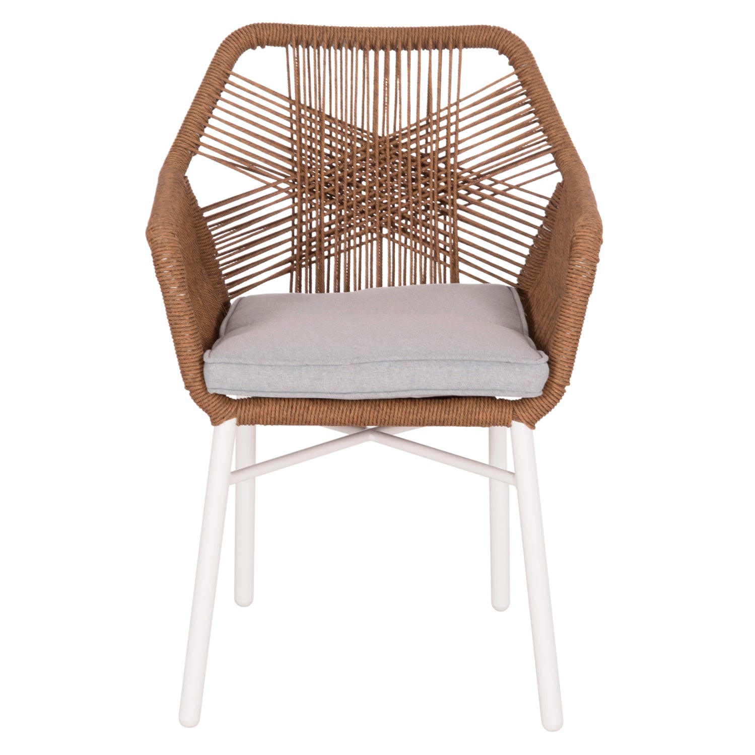 ΠΟΛΥΘΡΟΝΑ TOPIN HM6048.11 ΑΛΟΥΜΙΝΙΟ ΛΕΥΚΟ-P.E. RATTAN ΜΠΕΖ 59x63x81Υεκ - Pakobazaar