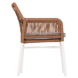 ΠΟΛΥΘΡΟΝΑ TOPIN HM6048.11 ΑΛΟΥΜΙΝΙΟ ΛΕΥΚΟ-P.E. RATTAN ΜΠΕΖ 59x63x81Υεκ - Pakobazaar