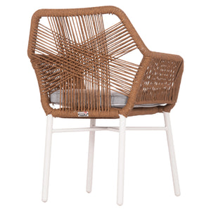 ΠΟΛΥΘΡΟΝΑ TOPIN HM6048.11 ΑΛΟΥΜΙΝΙΟ ΛΕΥΚΟ-P.E. RATTAN ΜΠΕΖ 59x63x81Υεκ - Pakobazaar