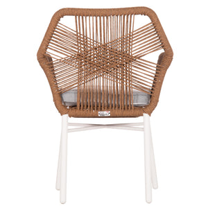 ΠΟΛΥΘΡΟΝΑ TOPIN HM6048.11 ΑΛΟΥΜΙΝΙΟ ΛΕΥΚΟ-P.E. RATTAN ΜΠΕΖ 59x63x81Υεκ - Pakobazaar