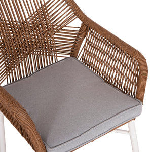 ΠΟΛΥΘΡΟΝΑ TOPIN HM6048.11 ΑΛΟΥΜΙΝΙΟ ΛΕΥΚΟ-P.E. RATTAN ΜΠΕΖ 59x63x81Υεκ - Pakobazaar