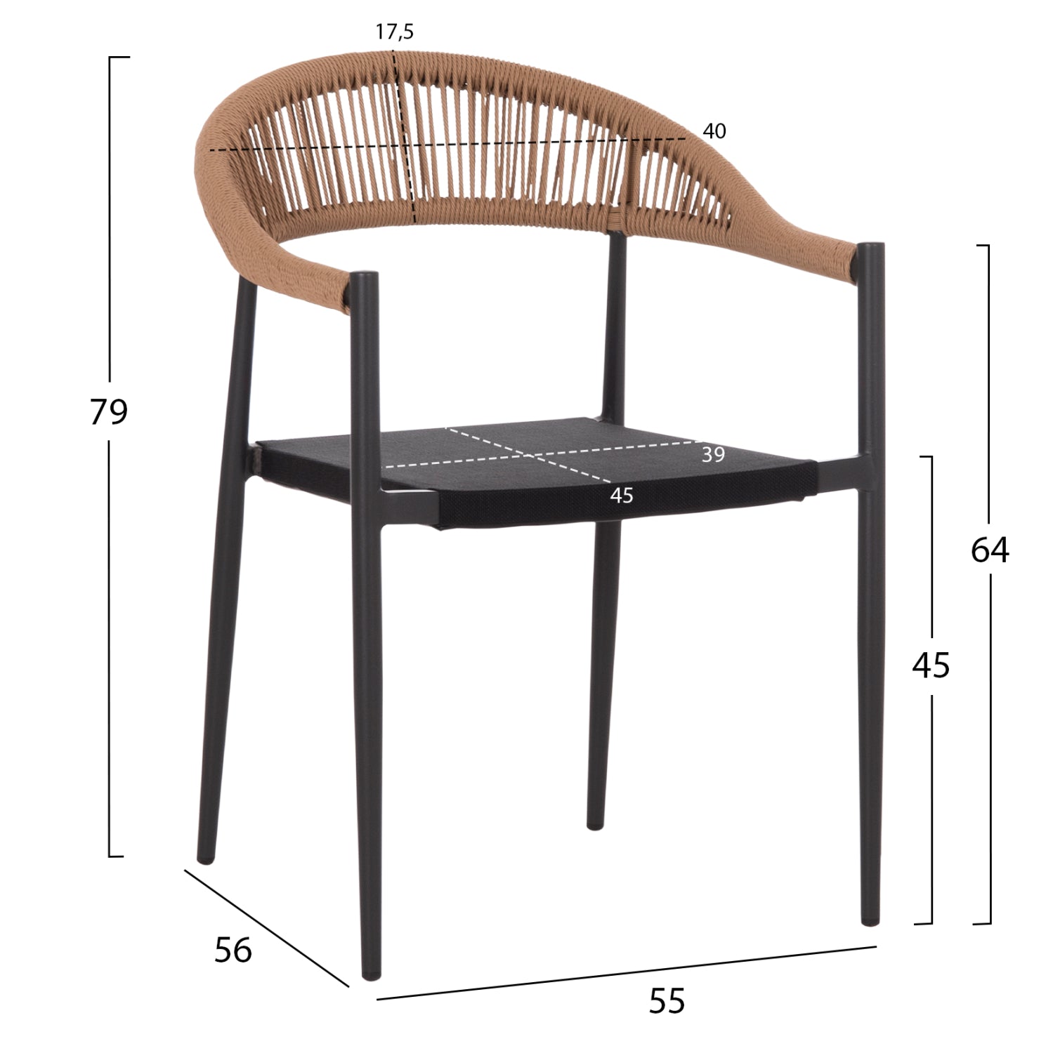 ΠΟΛΥΘΡΟΝΑ BERG HM6284.02 ΑΛΟΥΜΙΝΙΟ & TEXTILENE ΣΚΟΥΡΟ ΓΚΡΙ--P.E.TWISTED RATTAN 55x56x79Υεκ - Pakobazaar