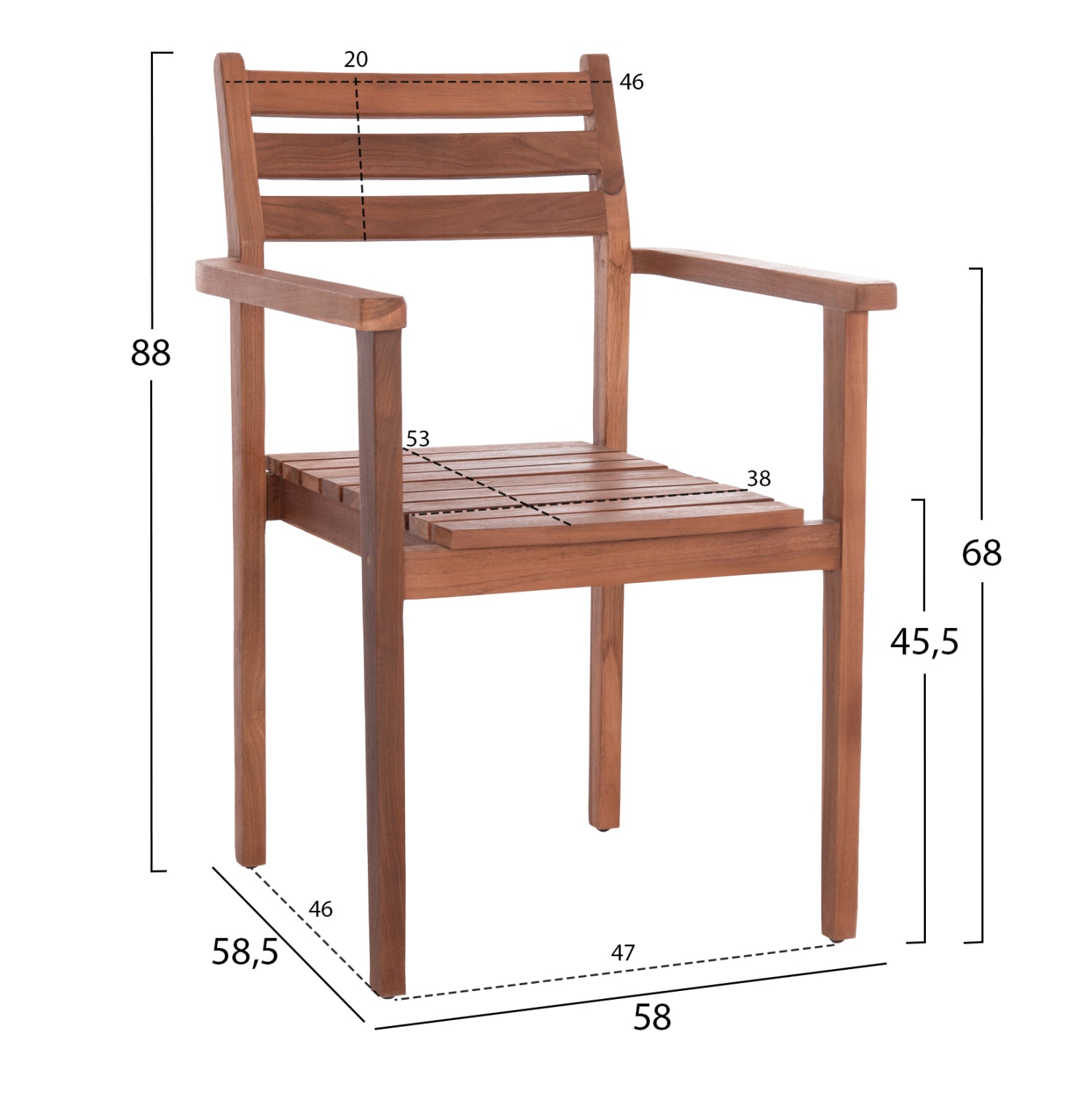 ΠΟΛΥΘΡΟΝΑ KEMPO HM6358 ΞΥΛΟ TEAK ΣΕ ΦΥΣΙΚΟ--58x58,5x88Υεκ. - Pakobazaar