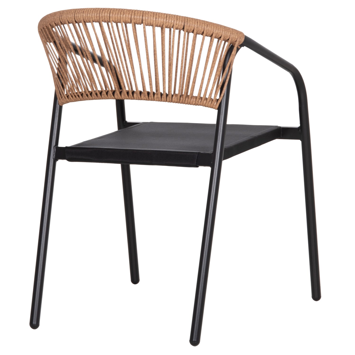ΠΟΛΥΘΡΟΝΑ HOMAN HM6430.03 ΜΑΥΡΟ ΜΕΤΑΛΛΟ & TEXTILENE--ΜΠΕΖ P.E.RATTAN 53x58x75Υεκ - Pakobazaar