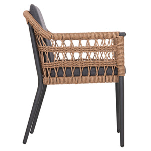 ΠΟΛΥΘΡΟΝΑ BOXER HM6556.01 ΑΛΟΥΜΙΝΙΟ & OLEFIN ΓΚΡΙ-TWIST WICKER 58x60x80Yεκ - Pakobazaar
