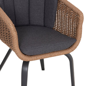 ΠΟΛΥΘΡΟΝΑ VICTUS HM6559.01 ΑΛΟΥΜΙΝΙΟ & OLEFIN ΓΚΡΙ-TWIST WICKER 60x62x76Yεκ - Pakobazaar
