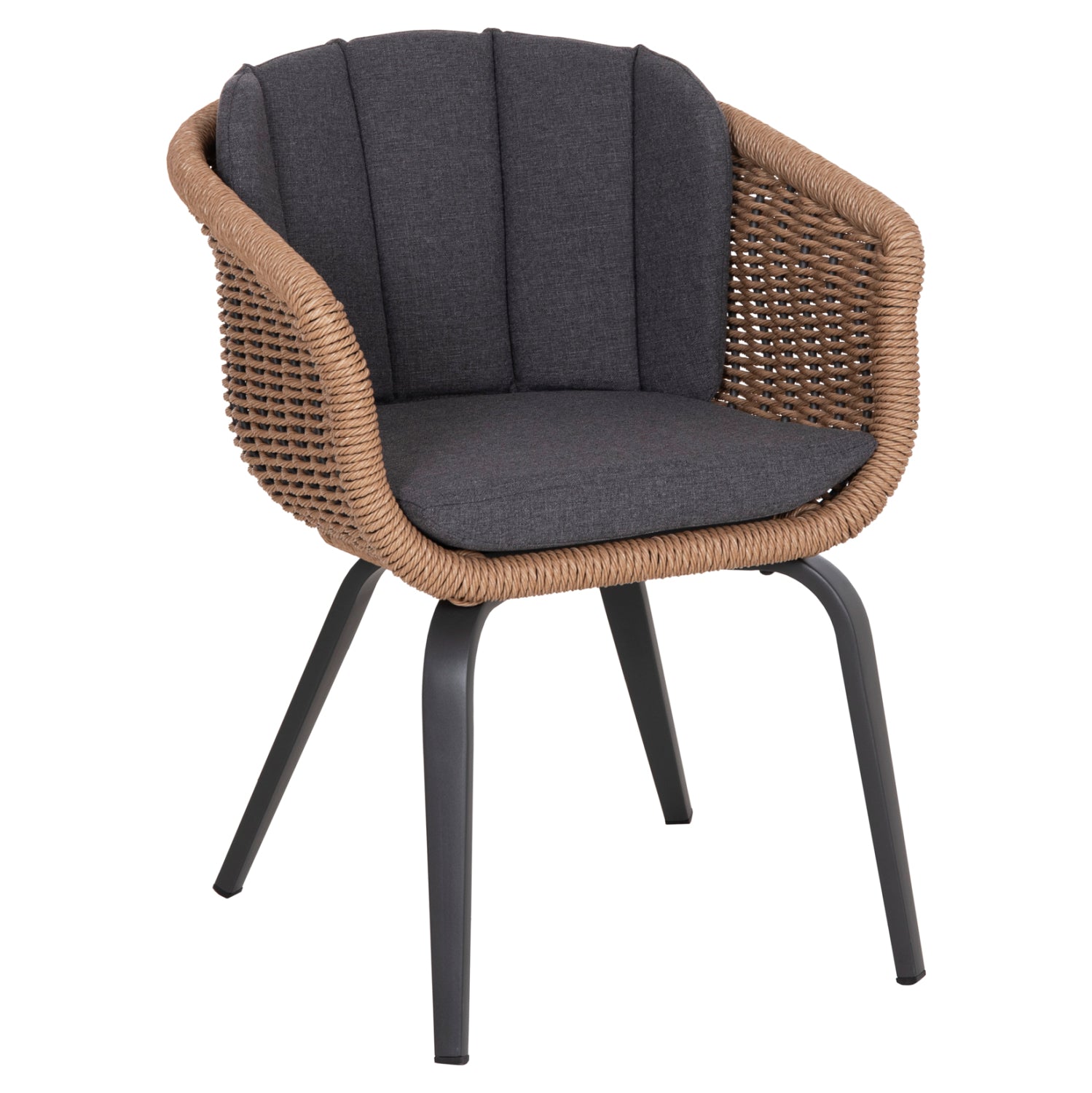 ΠΟΛΥΘΡΟΝΑ VICTUS HM6559.01 ΑΛΟΥΜΙΝΙΟ & OLEFIN ΓΚΡΙ-TWIST WICKER 60x62x76Yεκ - Pakobazaar