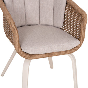 ΠΟΛΥΘΡΟΝΑ VICTUS HM6559.02 ΑΛΟΥΜΙΝΙΟ & OLEFIN ΜΠΕΖ-TWIST WICKER 60x62x76Yεκ - Pakobazaar