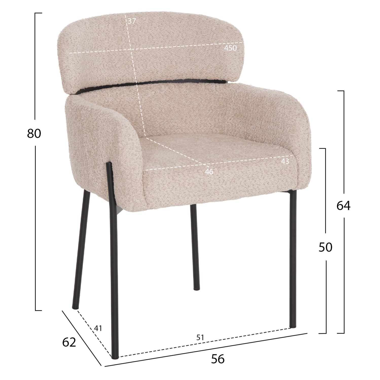 ΠΟΛΥΘΡΟΝΑ WOLF HM8583.02 ΕΚΡΟΥ ΥΦΑΣΜΑ ΜΠΟΥΚΛΕ ΜΕ ΜΕΤΑΛΛΙΚΑ ΠΟΔΙΑ 56x62x80Yεκ. - Pakobazaar