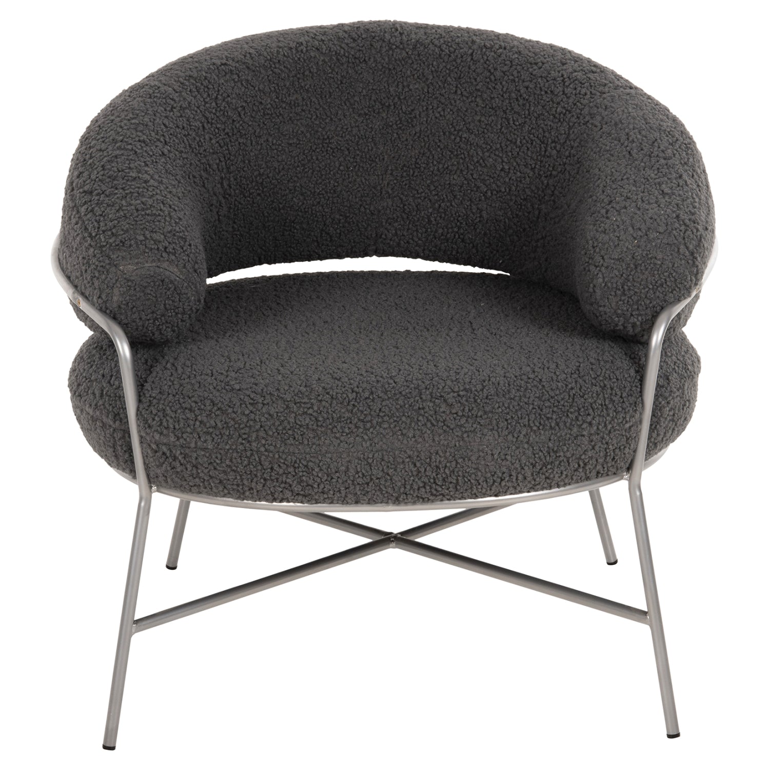 ΠΟΛΥΘΡΟΝΑ TRUDI HM8639.21 ΑΠΟ ΜΠΟΥΚΛΕ ΓΚΡΙ ΜΕ ΑΣΗΜΙ ΜΕΤΑΛΛΙΚΟ ΣΚΕΛΕΤΟ 84x79x76Υ εκ. - Pakobazaar