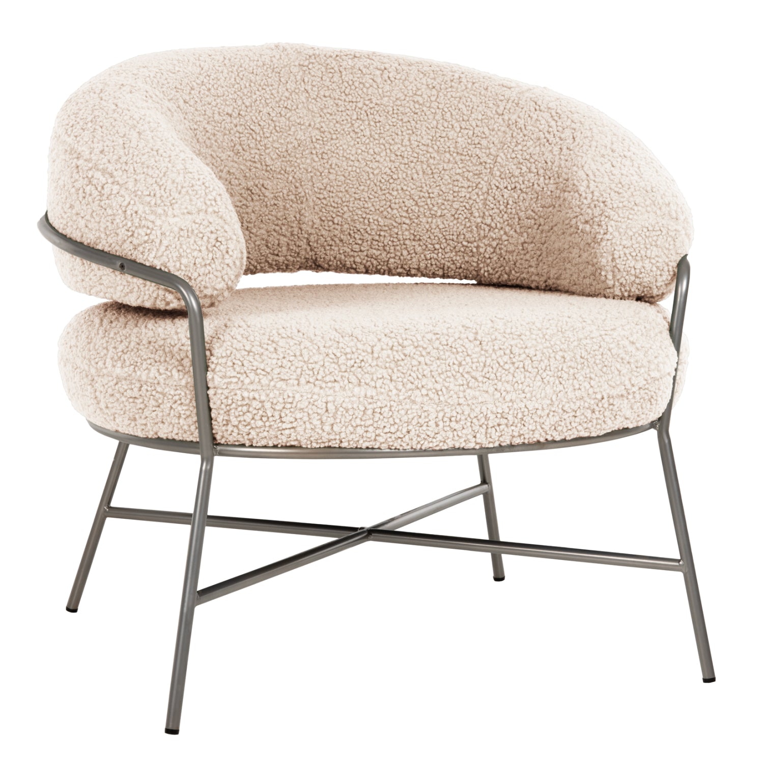 ΠΟΛΥΘΡΟΝΑ TRUDI HM8639.23 ΑΠΟ ΜΠΟΥΚΛΕ ΛΕΥΚΟ ΜΕ ΑΣΗΜΙ ΣΚΕΛΕΤΟ 84x79x76Υ εκ. - Pakobazaar