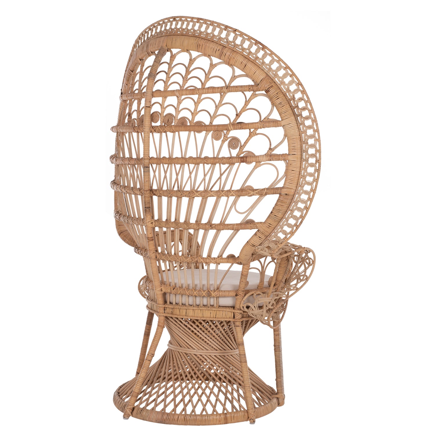 ΠΟΛΥΘΡΟΝΑ ROYAL PEACOCK HM9342 RATTAN ΣΕ ΦΥΣΙΚΟ-ΜΑΞΙΛΑΡΙ ΜΠΕΖ 114x72x150Yεκ. - Pakobazaar
