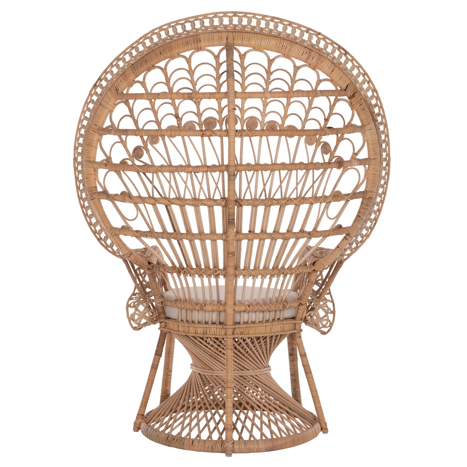 ΠΟΛΥΘΡΟΝΑ ROYAL PEACOCK HM9342 RATTAN ΣΕ ΦΥΣΙΚΟ-ΜΑΞΙΛΑΡΙ ΜΠΕΖ 114x72x150Yεκ. - Pakobazaar