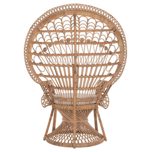 ΠΟΛΥΘΡΟΝΑ ROYAL PEACOCK HM9342 RATTAN ΣΕ ΦΥΣΙΚΟ-ΜΑΞΙΛΑΡΙ ΜΠΕΖ 114x72x150Yεκ. - Pakobazaar