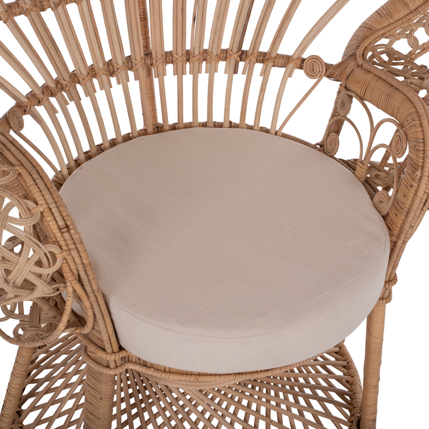 ΠΟΛΥΘΡΟΝΑ ROYAL PEACOCK HM9342 RATTAN ΣΕ ΦΥΣΙΚΟ-ΜΑΞΙΛΑΡΙ ΜΠΕΖ 114x72x150Yεκ. - Pakobazaar