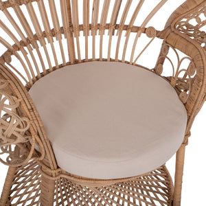 ΠΟΛΥΘΡΟΝΑ ROYAL PEACOCK HM9342 RATTAN ΣΕ ΦΥΣΙΚΟ-ΜΑΞΙΛΑΡΙ ΜΠΕΖ 114x72x150Yεκ. - Pakobazaar