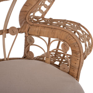 ΠΟΛΥΘΡΟΝΑ ROYAL PEACOCK HM9342 RATTAN ΣΕ ΦΥΣΙΚΟ-ΜΑΞΙΛΑΡΙ ΜΠΕΖ 114x72x150Yεκ. - Pakobazaar