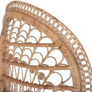 ΠΟΛΥΘΡΟΝΑ ROYAL PEACOCK HM9342 RATTAN ΣΕ ΦΥΣΙΚΟ-ΜΑΞΙΛΑΡΙ ΜΠΕΖ 114x72x150Yεκ. - Pakobazaar