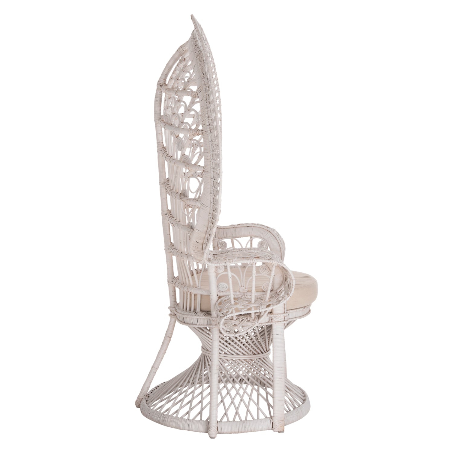 ΠΟΛΥΘΡΟΝΑ ROYAL PEACOCK HM9342.02 RATTAN ΣΕ ΛΕΥΚΟ-ΜΑΞΙΛΑΡΙ ΛΕΥΚΟ 114x72x150Yεκ. - Pakobazaar