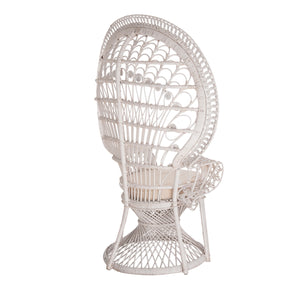 ΠΟΛΥΘΡΟΝΑ ROYAL PEACOCK HM9342.02 RATTAN ΣΕ ΛΕΥΚΟ-ΜΑΞΙΛΑΡΙ ΛΕΥΚΟ 114x72x150Yεκ. - Pakobazaar