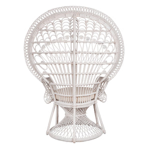 ΠΟΛΥΘΡΟΝΑ ROYAL PEACOCK HM9342.02 RATTAN ΣΕ ΛΕΥΚΟ-ΜΑΞΙΛΑΡΙ ΛΕΥΚΟ 114x72x150Yεκ. - Pakobazaar