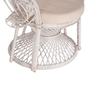 ΠΟΛΥΘΡΟΝΑ ROYAL PEACOCK HM9342.02 RATTAN ΣΕ ΛΕΥΚΟ-ΜΑΞΙΛΑΡΙ ΛΕΥΚΟ 114x72x150Yεκ. - Pakobazaar