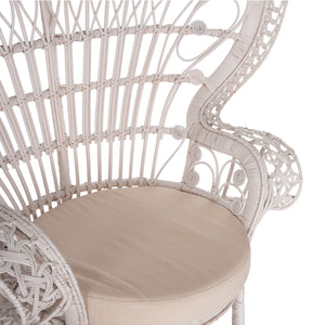 ΠΟΛΥΘΡΟΝΑ ROYAL PEACOCK HM9342.02 RATTAN ΣΕ ΛΕΥΚΟ-ΜΑΞΙΛΑΡΙ ΛΕΥΚΟ 114x72x150Yεκ. - Pakobazaar