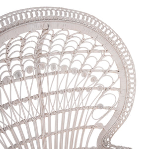 ΠΟΛΥΘΡΟΝΑ ROYAL PEACOCK HM9342.02 RATTAN ΣΕ ΛΕΥΚΟ-ΜΑΞΙΛΑΡΙ ΛΕΥΚΟ 114x72x150Yεκ. - Pakobazaar