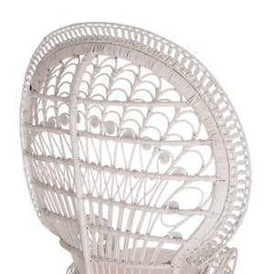 ΠΟΛΥΘΡΟΝΑ ROYAL PEACOCK HM9342.02 RATTAN ΣΕ ΛΕΥΚΟ-ΜΑΞΙΛΑΡΙ ΛΕΥΚΟ 114x72x150Yεκ. - Pakobazaar