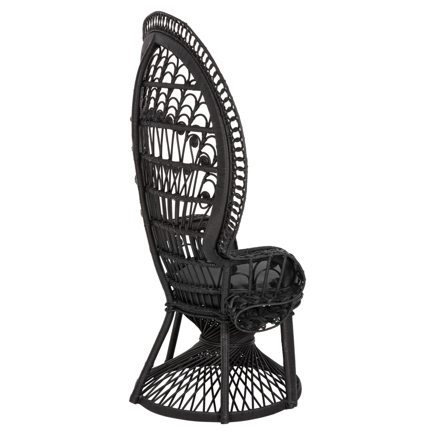 ΠΟΛΥΘΡΟΝΑ ROYAL PEACOCK HM9342.03 RATTAN ΜΑΥΡΟ-ΜΑΞΙΛΑΡΙ ΜΑΥΡΟ 114x72x150Yεκ. - Pakobazaar