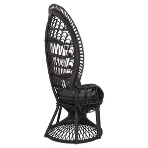 ΠΟΛΥΘΡΟΝΑ ROYAL PEACOCK HM9342.03 RATTAN ΜΑΥΡΟ-ΜΑΞΙΛΑΡΙ ΜΑΥΡΟ 114x72x150Yεκ. - Pakobazaar
