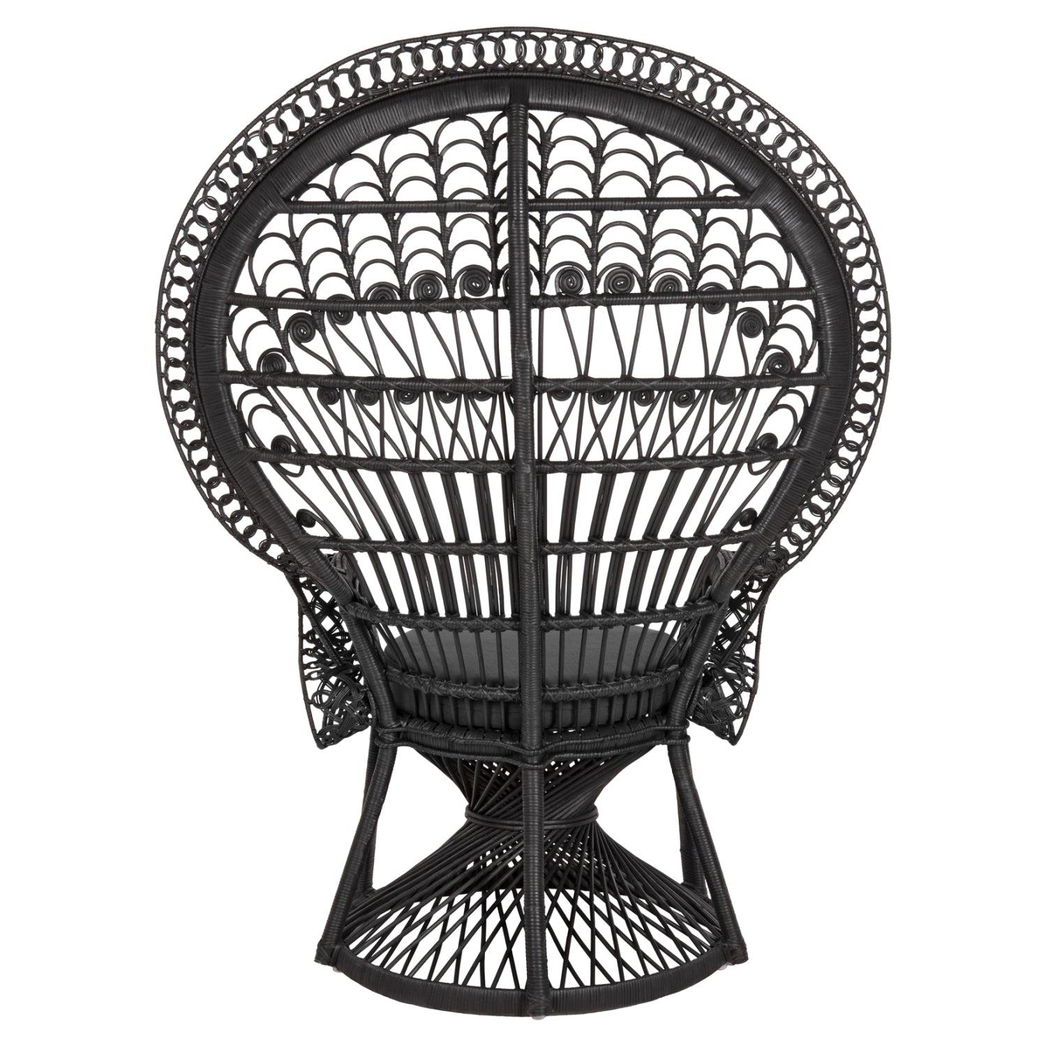 ΠΟΛΥΘΡΟΝΑ ROYAL PEACOCK HM9342.03 RATTAN ΜΑΥΡΟ-ΜΑΞΙΛΑΡΙ ΜΑΥΡΟ 114x72x150Yεκ. - Pakobazaar