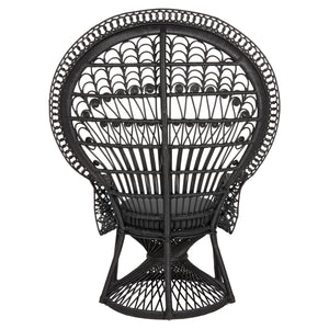 ΠΟΛΥΘΡΟΝΑ ROYAL PEACOCK HM9342.03 RATTAN ΜΑΥΡΟ-ΜΑΞΙΛΑΡΙ ΜΑΥΡΟ 114x72x150Yεκ. - Pakobazaar
