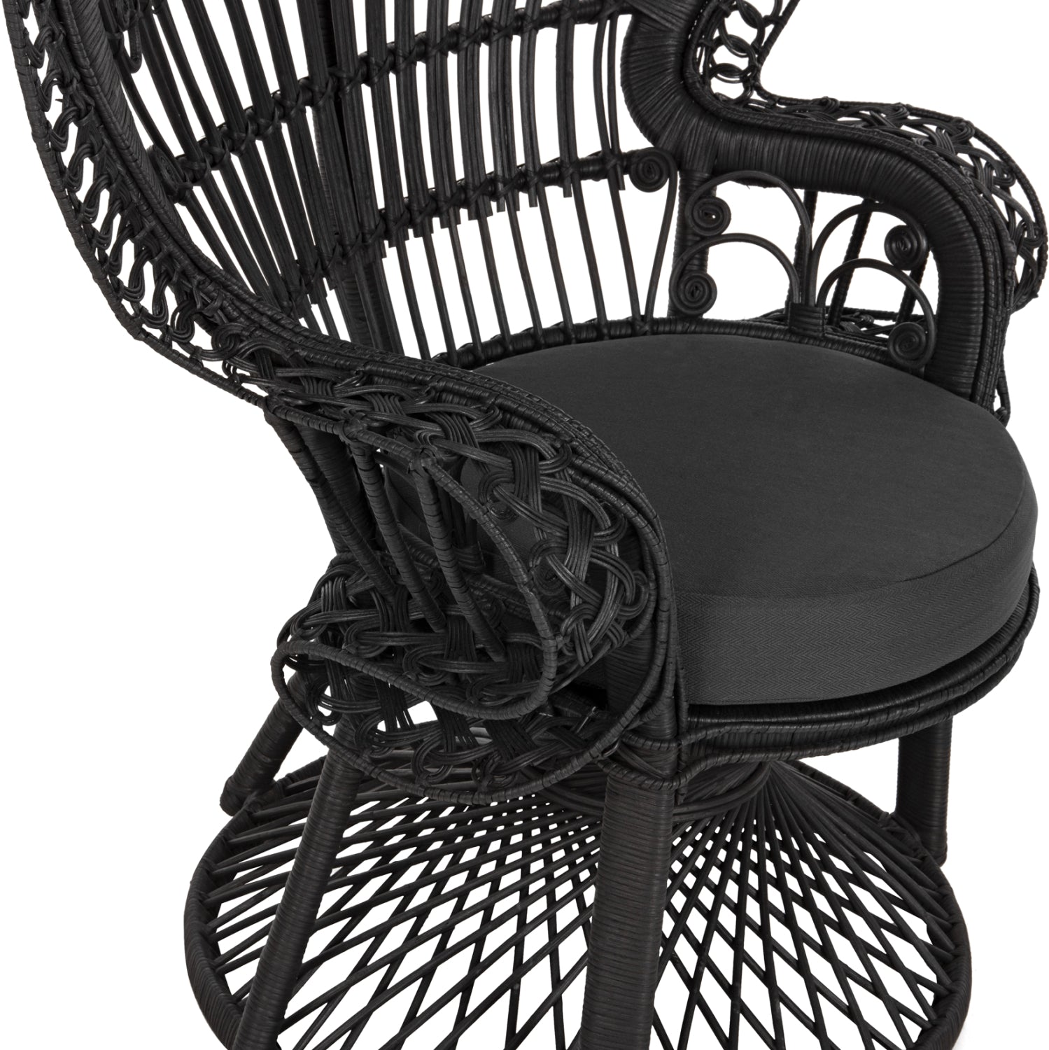 ΠΟΛΥΘΡΟΝΑ ROYAL PEACOCK HM9342.03 RATTAN ΜΑΥΡΟ-ΜΑΞΙΛΑΡΙ ΜΑΥΡΟ 114x72x150Yεκ. - Pakobazaar
