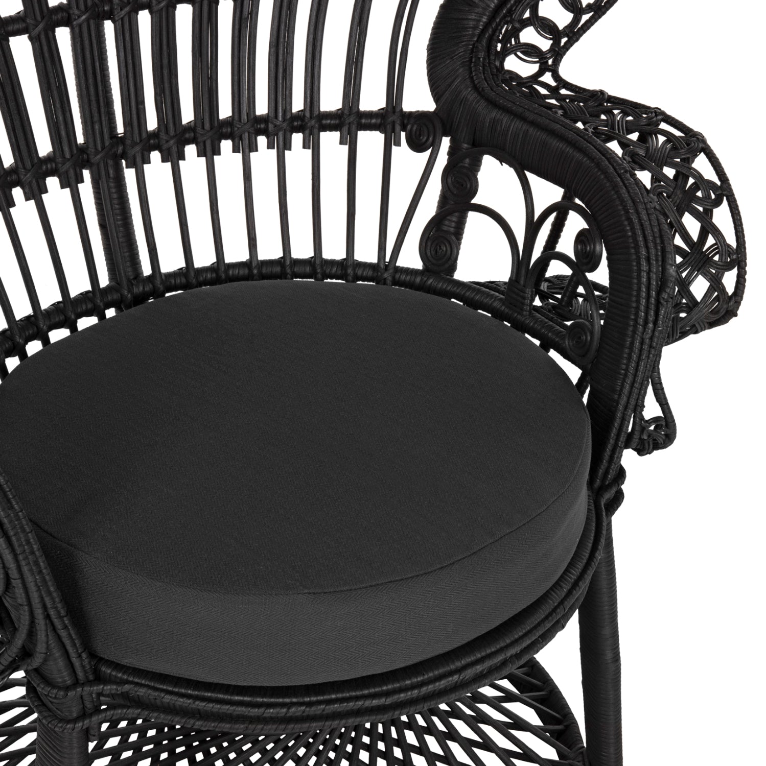 ΠΟΛΥΘΡΟΝΑ ROYAL PEACOCK HM9342.03 RATTAN ΜΑΥΡΟ-ΜΑΞΙΛΑΡΙ ΜΑΥΡΟ 114x72x150Yεκ. - Pakobazaar