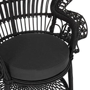 ΠΟΛΥΘΡΟΝΑ ROYAL PEACOCK HM9342.03 RATTAN ΜΑΥΡΟ-ΜΑΞΙΛΑΡΙ ΜΑΥΡΟ 114x72x150Yεκ. - Pakobazaar