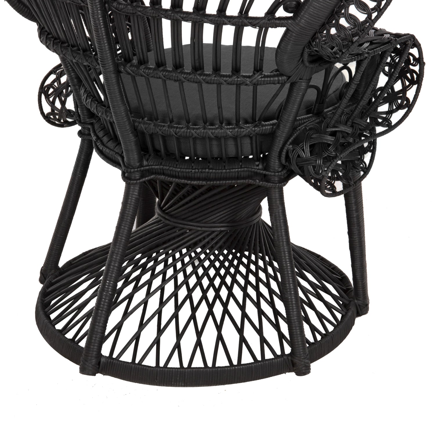 ΠΟΛΥΘΡΟΝΑ ROYAL PEACOCK HM9342.03 RATTAN ΜΑΥΡΟ-ΜΑΞΙΛΑΡΙ ΜΑΥΡΟ 114x72x150Yεκ. - Pakobazaar