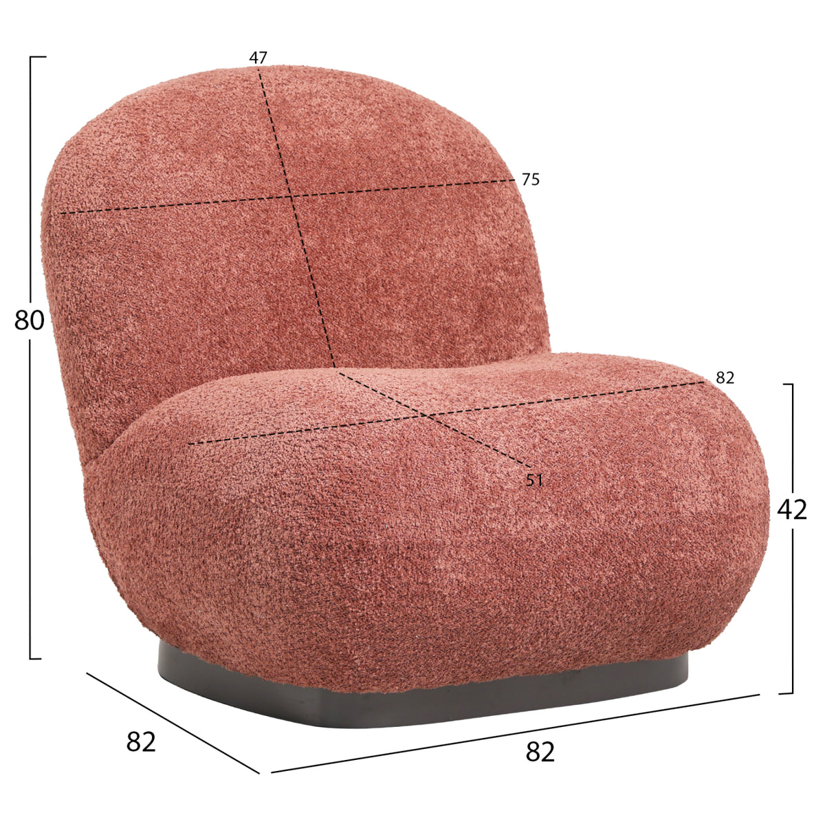 ΠΟΛΥΘΡΟΝΑ BEANY HM9591.02 ΡΟΖ ΜΠΟΥΚΛΕ ΥΦΑΣΜΑ 85x82x77Υ εκ. - Pakobazaar