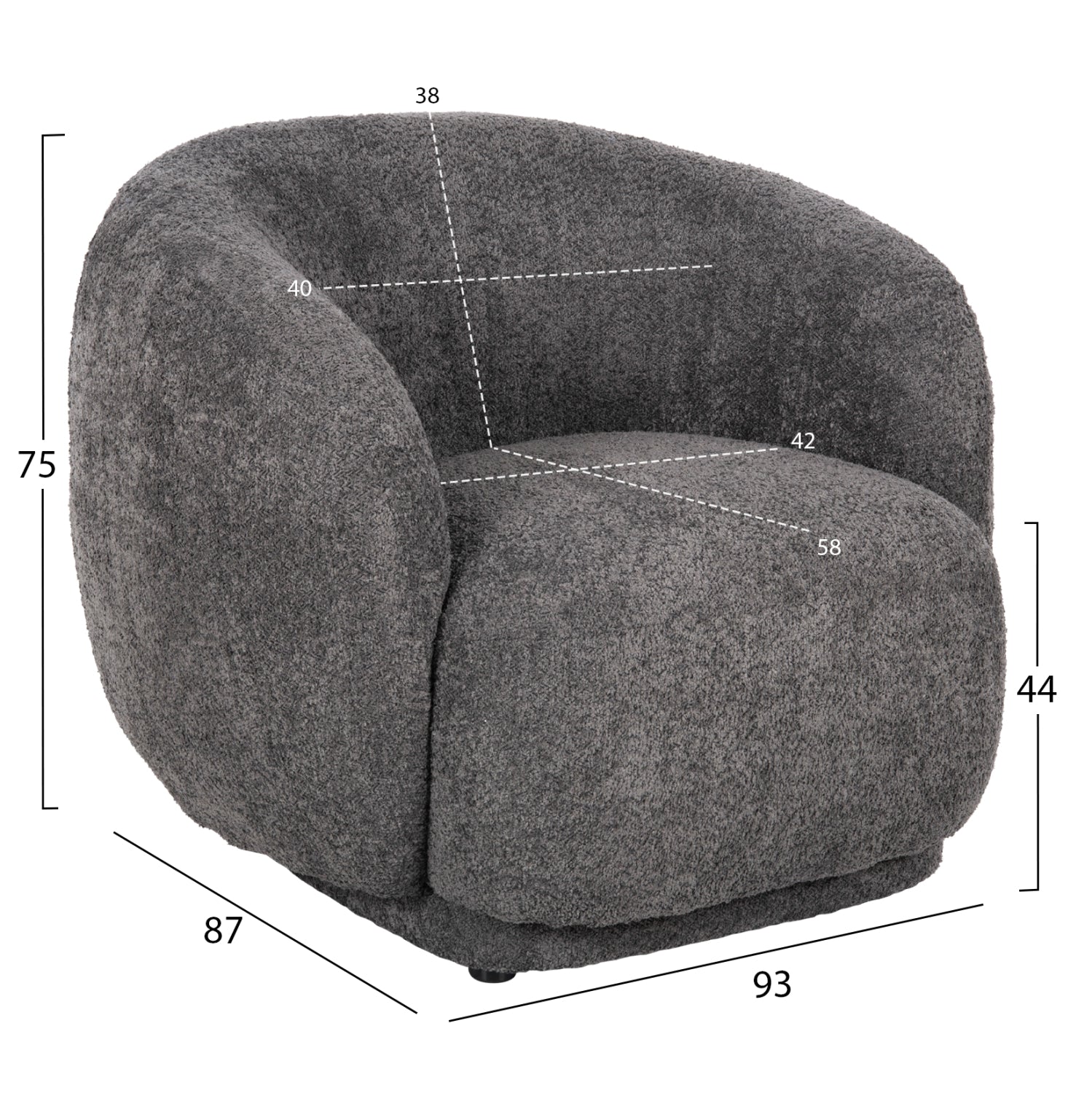 ΠΟΛΥΘΡΟΝΑ KARPEN HM9600.01 ΓΚΡΙ ΜΠΟΥΚΛΕ ΥΦΑΣΜΑ  93x87x78Υ εκ. - Pakobazaar
