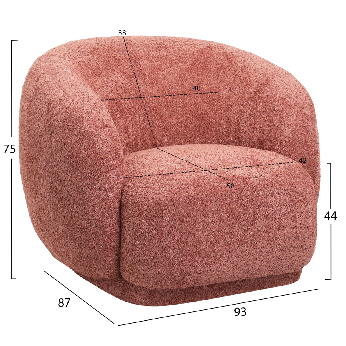 ΠΟΛΥΘΡΟΝΑ KARPEN HM9600.02 ΡΟΖ ΜΠΟΥΚΛΕ ΥΦΑΣΜΑ 93x87x78Υ εκ. - Pakobazaar